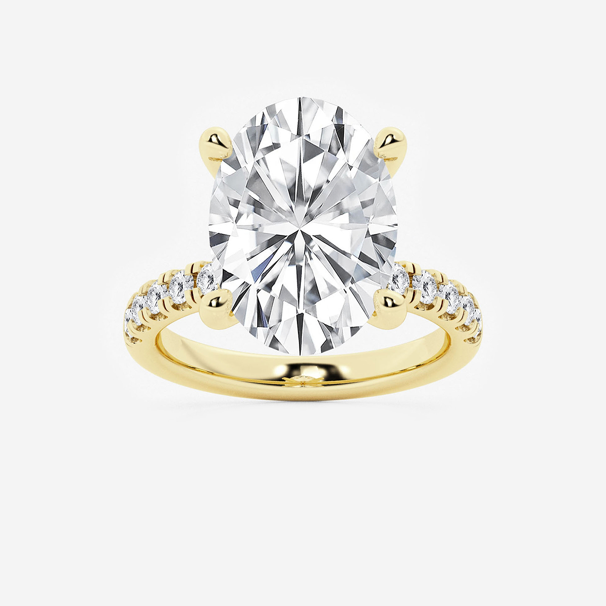 8 1/2 ctw Oval Lab Grown Diamond Hidden Halo Engagement Ring