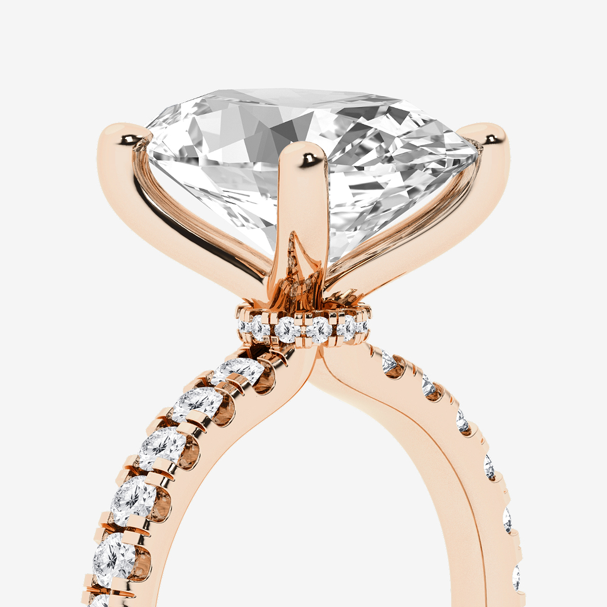 Additional Image 2 for  8 1/2 ctw Oval Lab Grown Diamond Hidden Halo Engagement Ring