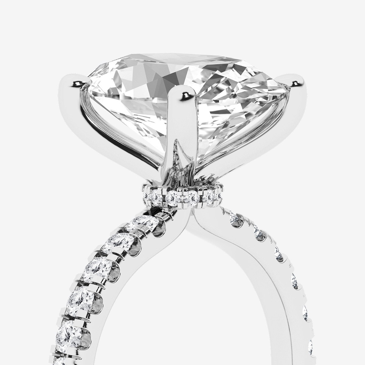 Additional Image 2 for  8 1/2 ctw Oval Lab Grown Diamond Hidden Halo Engagement Ring