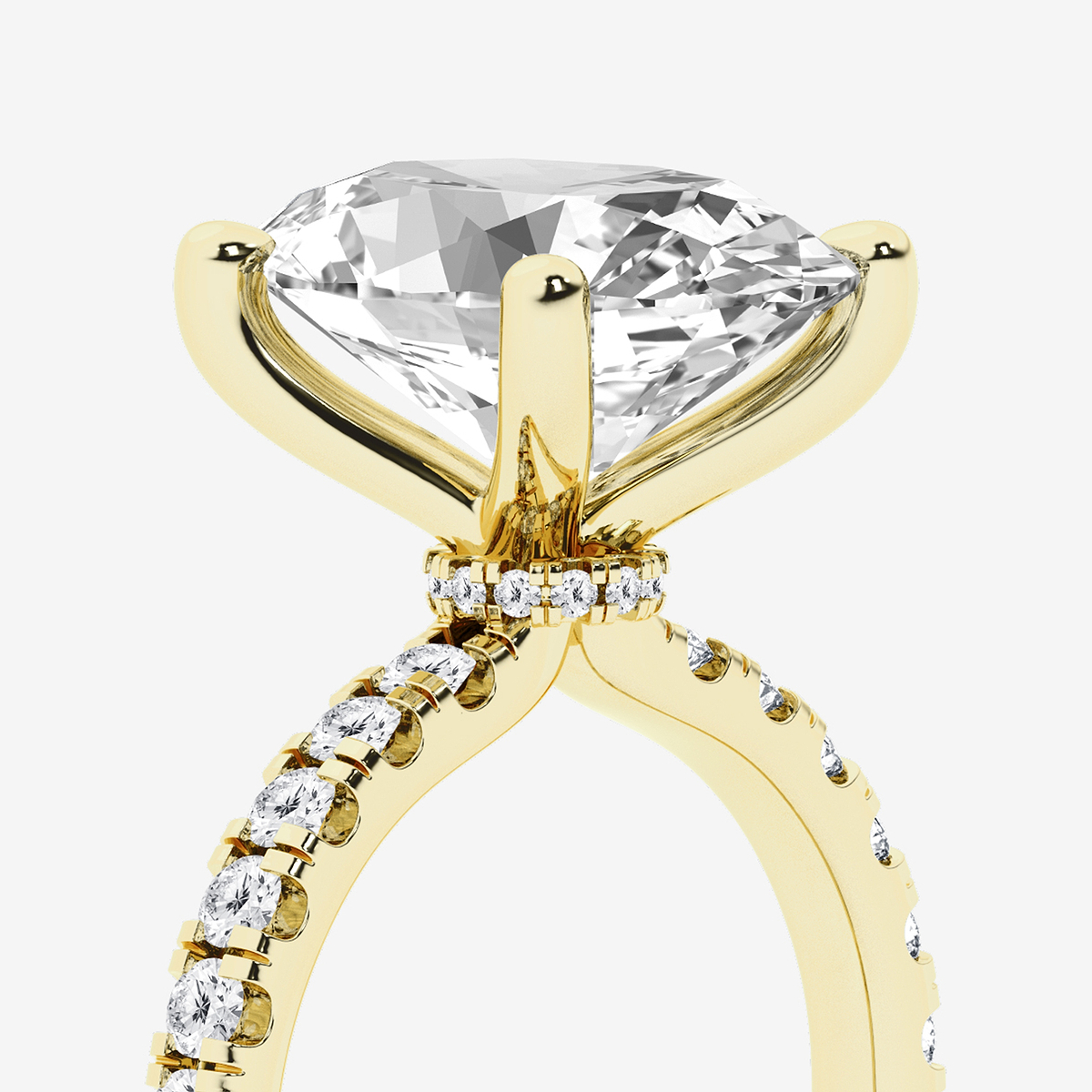Additional Image 2 for  8 1/2 ctw Oval Lab Grown Diamond Hidden Halo Engagement Ring