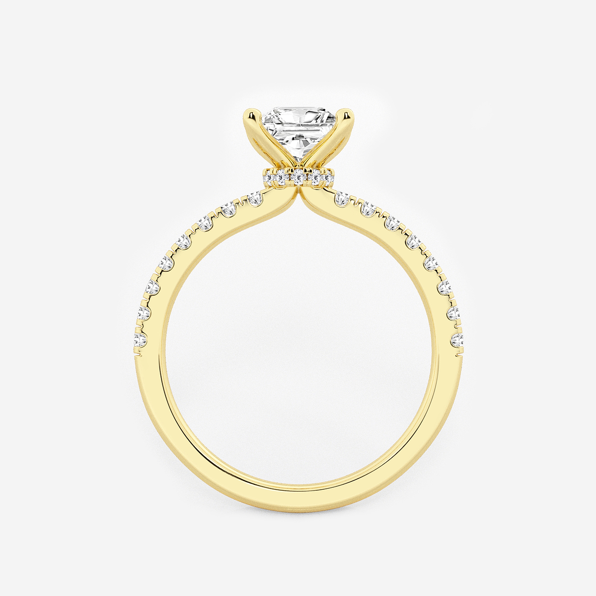 Additional Image 1 for  1 ctw Princess Lab Grown Diamond Hidden Halo Engagement Ring