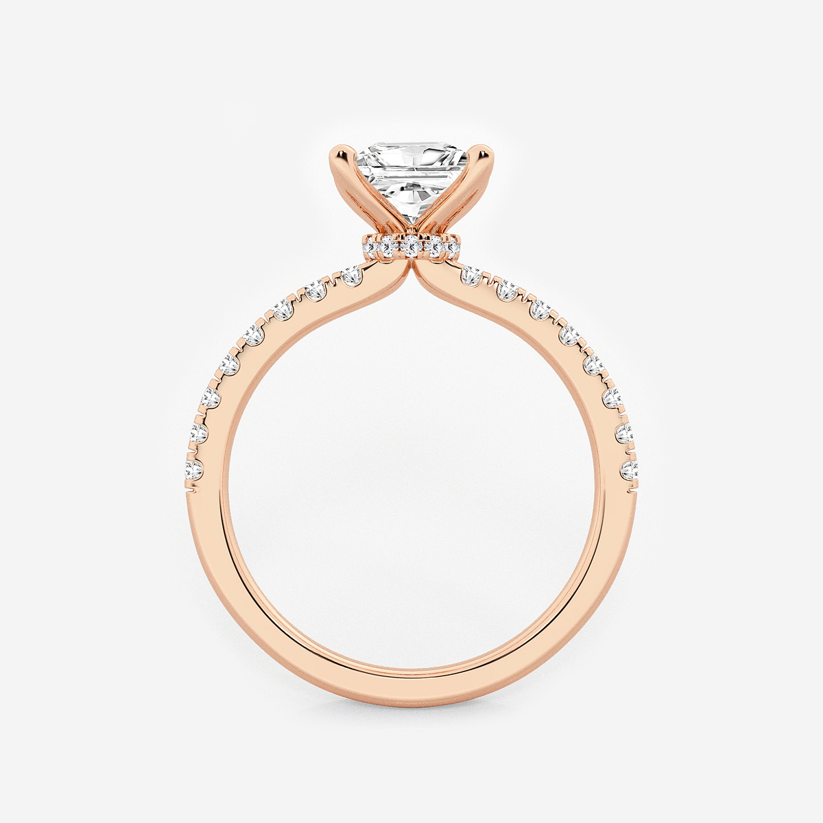 Additional Image 1 for  1 1/3 ctw Princess Lab Grown Diamond Hidden Halo Engagement Ring