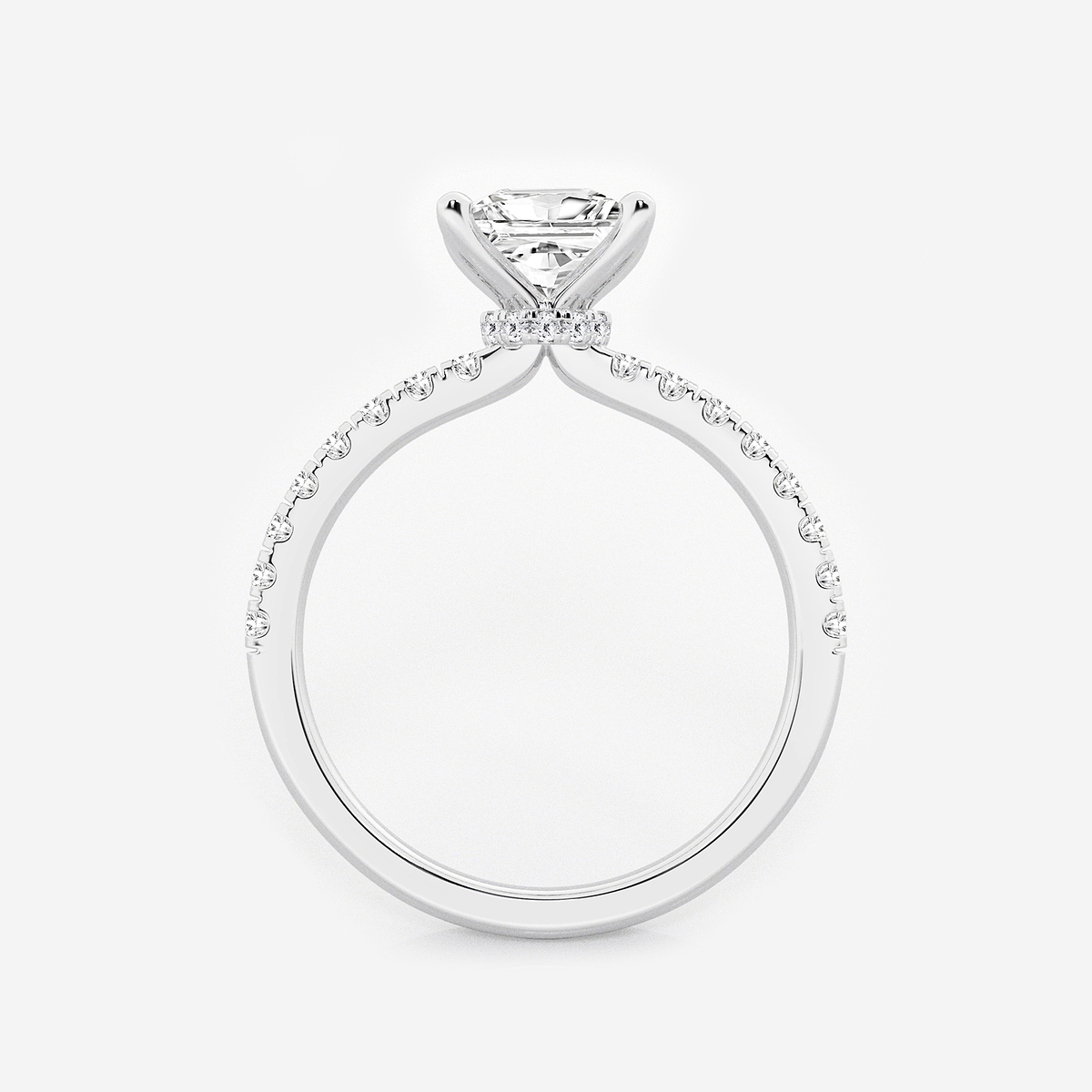 Additional Image 1 for  1 1/3 ctw Princess Lab Grown Diamond Hidden Halo Engagement Ring