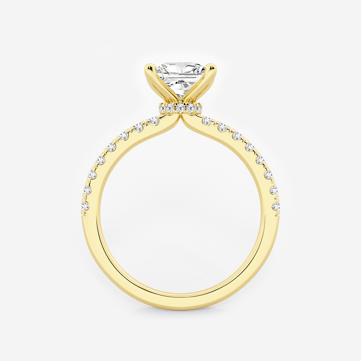 Additional Image 1 for  1 1/3 ctw Princess Lab Grown Diamond Hidden Halo Engagement Ring