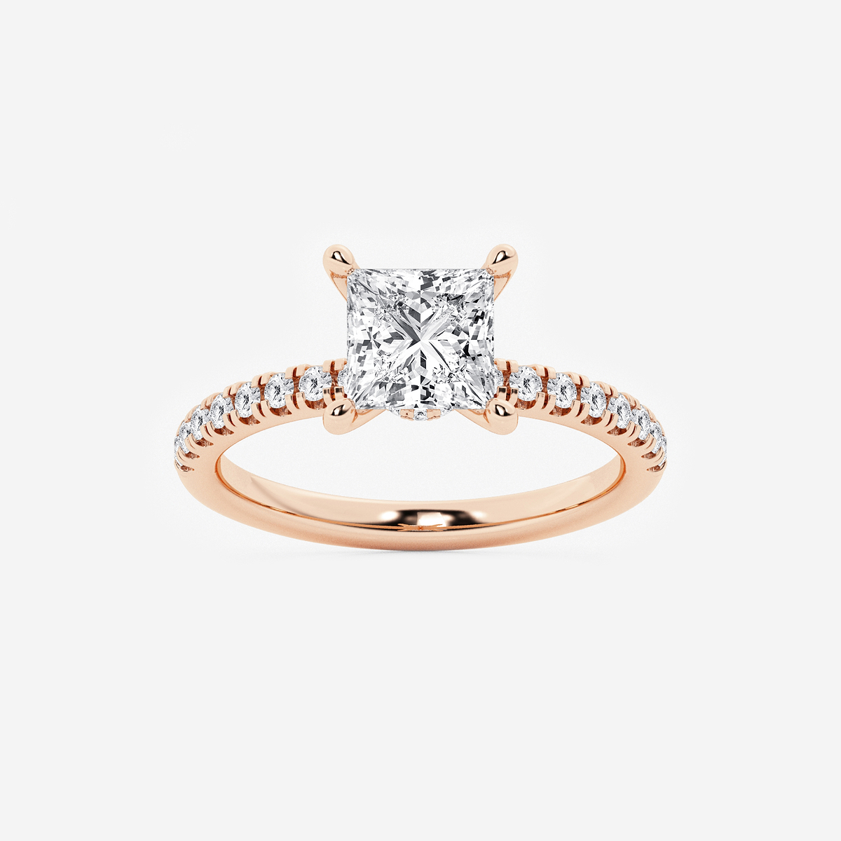 1 7/8 ctw Princess Lab Grown Diamond Hidden Halo Engagement Ring