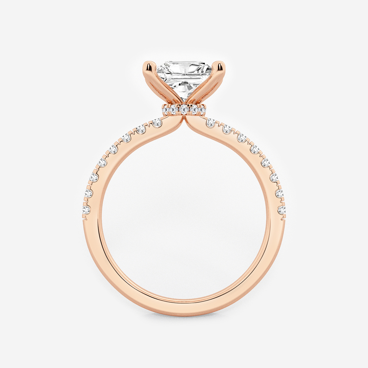 Additional Image 1 for  1 7/8 ctw Princess Lab Grown Diamond Hidden Halo Engagement Ring