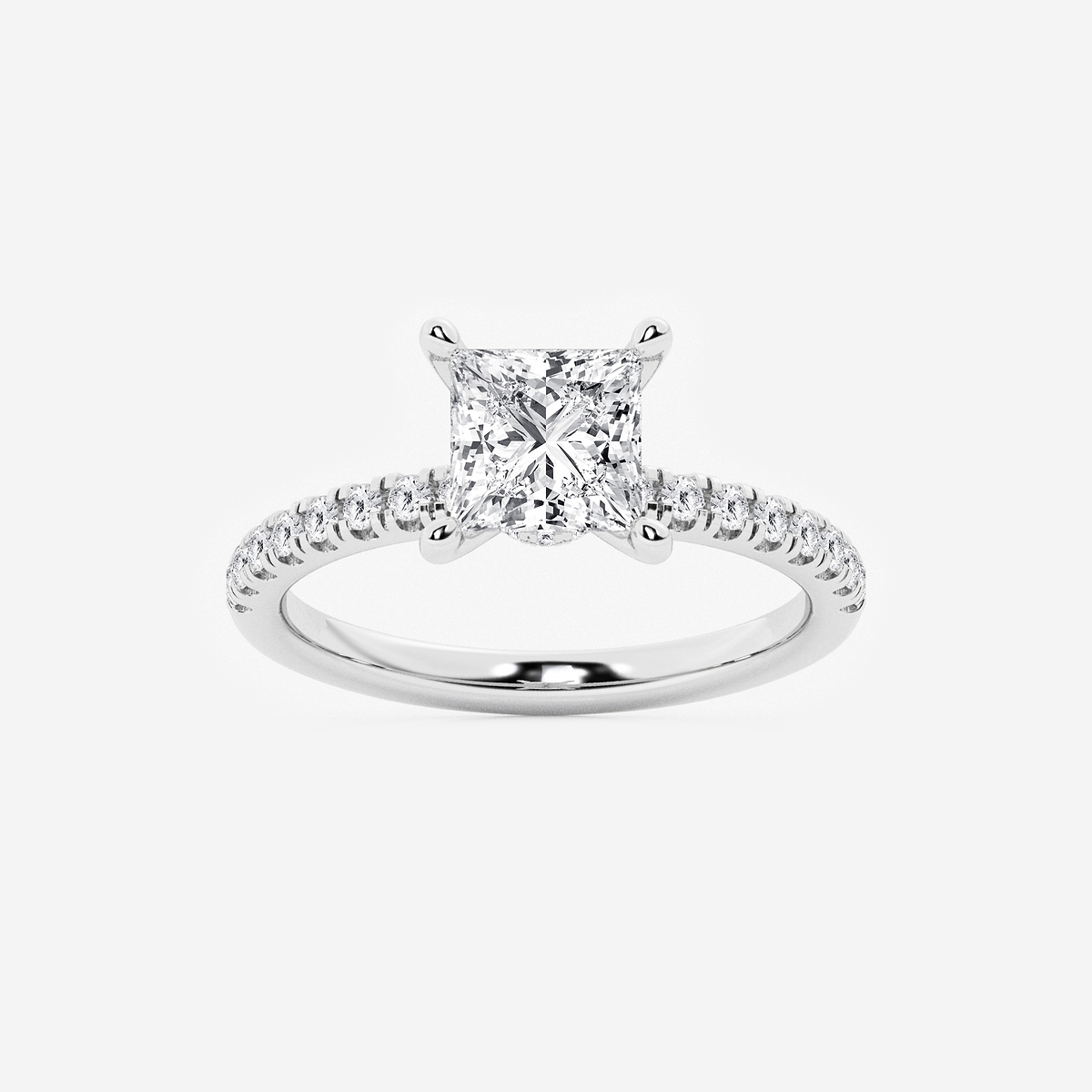 1 7/8 ctw Princess Lab Grown Diamond Hidden Halo Engagement Ring