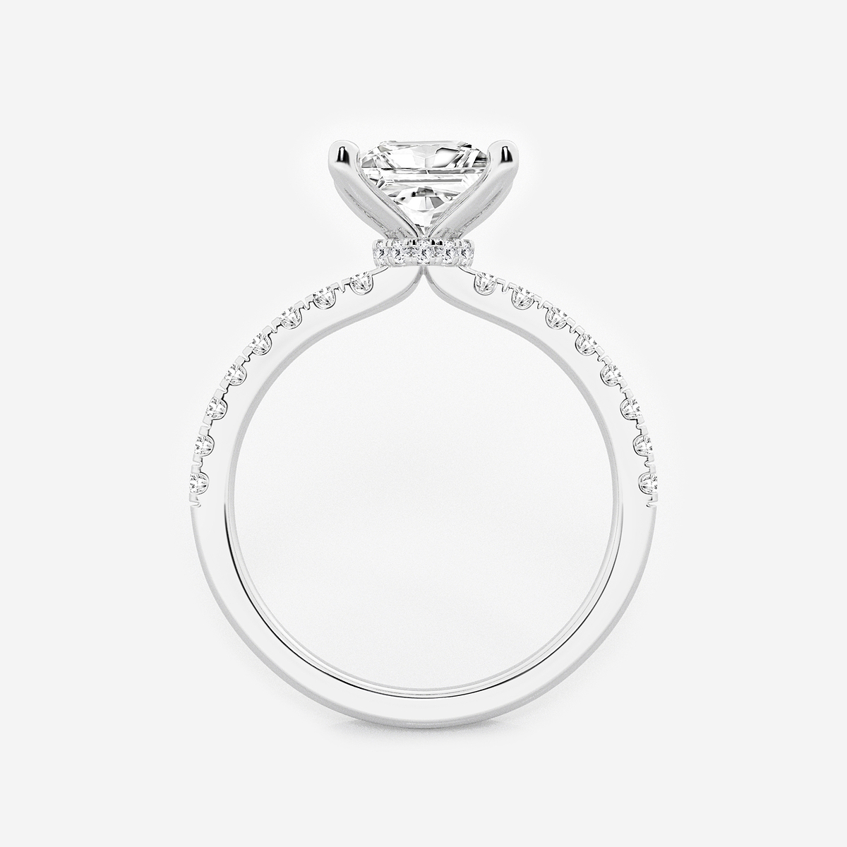 Additional Image 1 for  1 7/8 ctw Princess Lab Grown Diamond Hidden Halo Engagement Ring