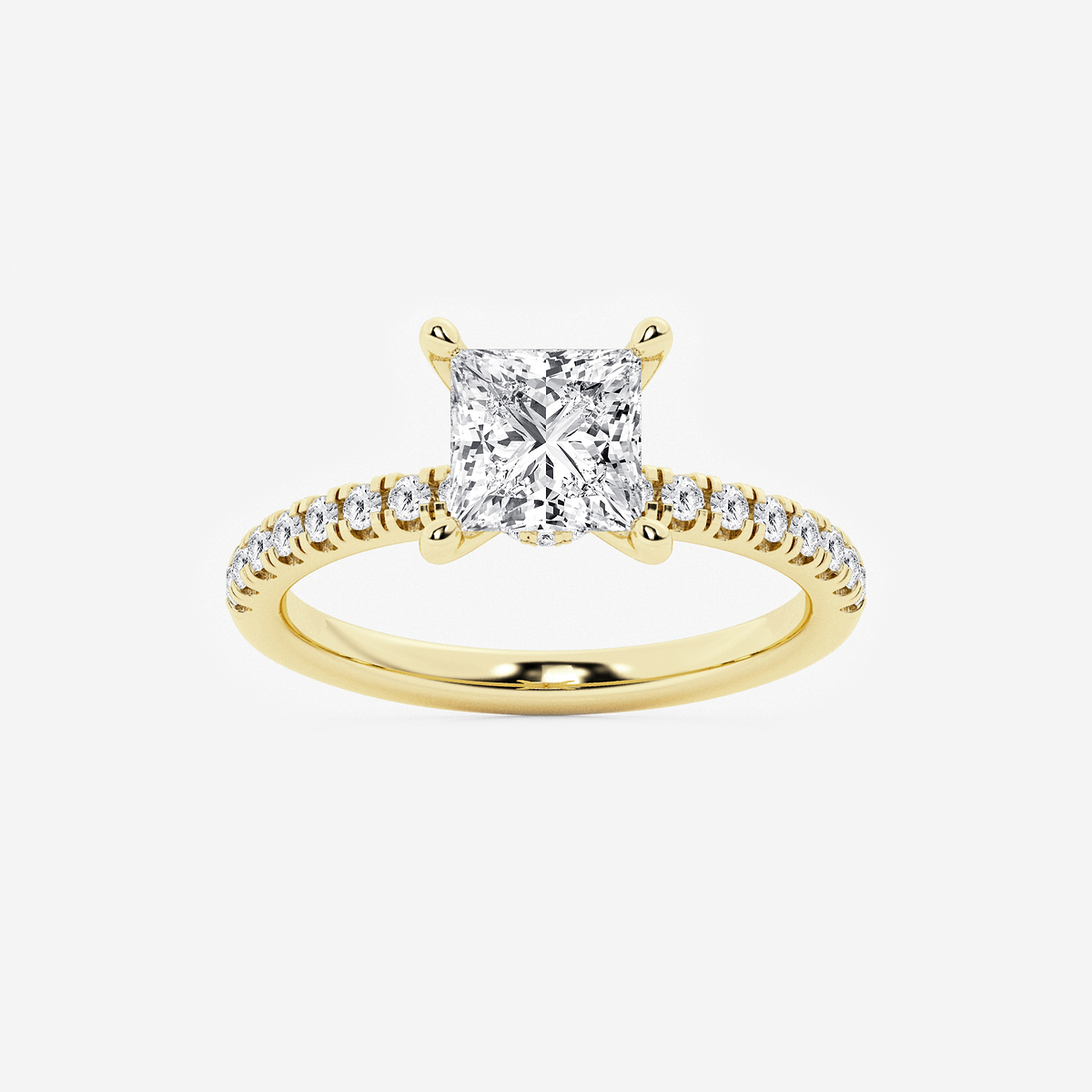 1 7/8 ctw Princess Lab Grown Diamond Hidden Halo Engagement Ring