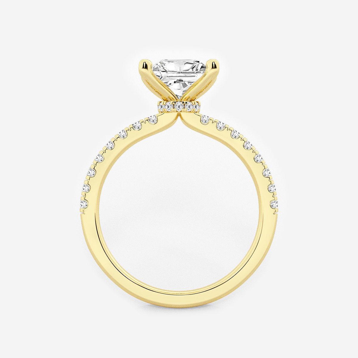 Additional Image 1 for  1 7/8 ctw Princess Lab Grown Diamond Hidden Halo Engagement Ring