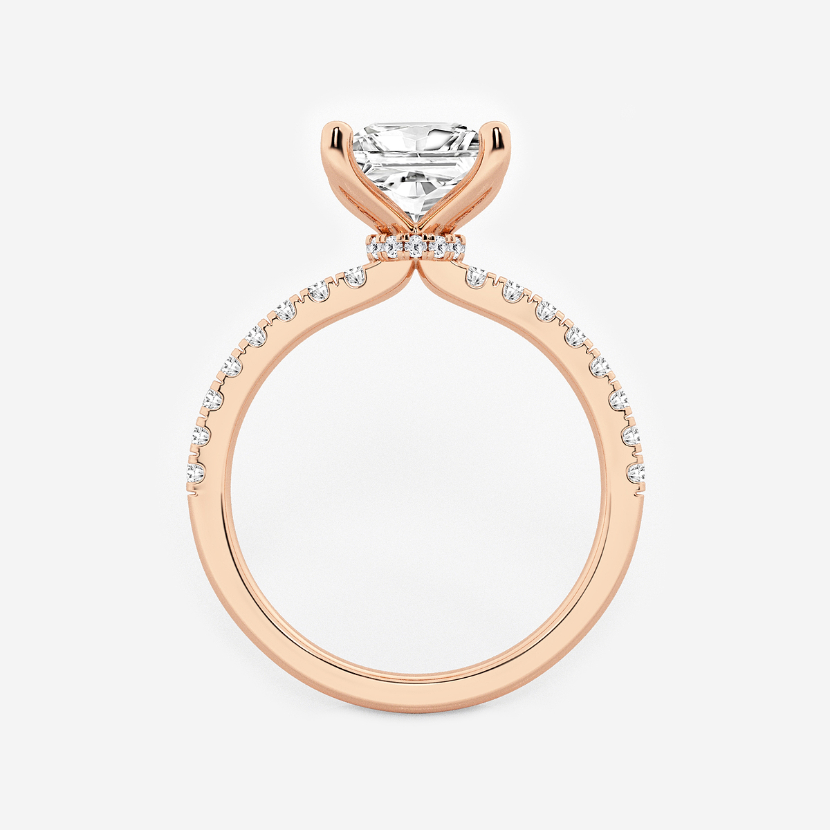 Additional Image 1 for  2 1/2 ctw Princess Lab Grown Diamond Hidden Halo Engagement Ring