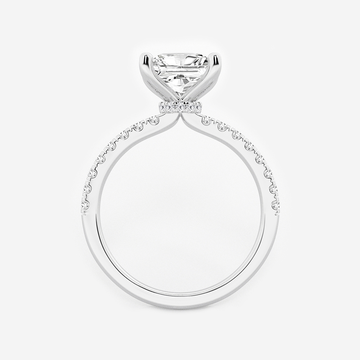 Additional Image 1 for  2 1/2 ctw Princess Lab Grown Diamond Hidden Halo Engagement Ring
