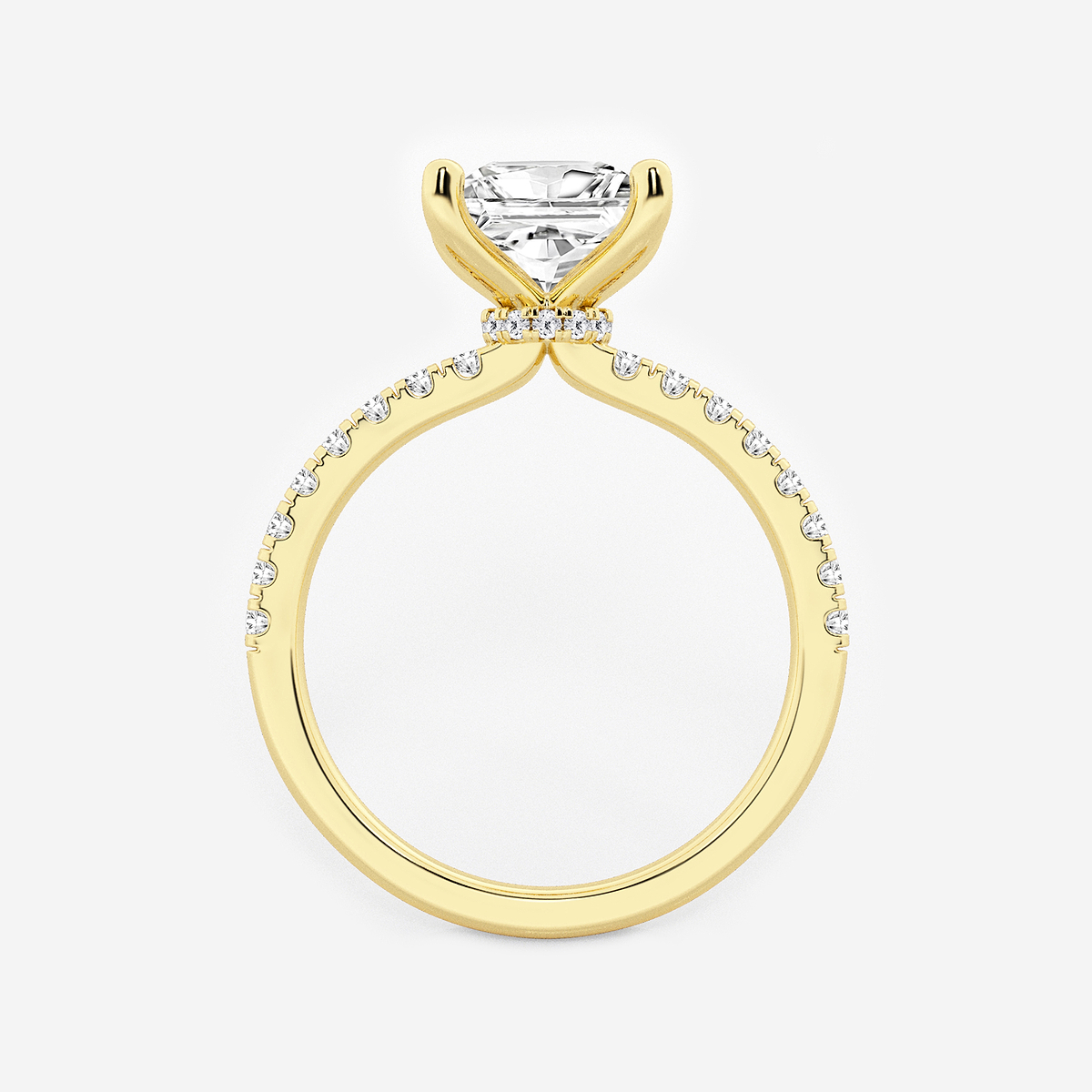 Additional Image 1 for  2 1/2 ctw Princess Lab Grown Diamond Hidden Halo Engagement Ring