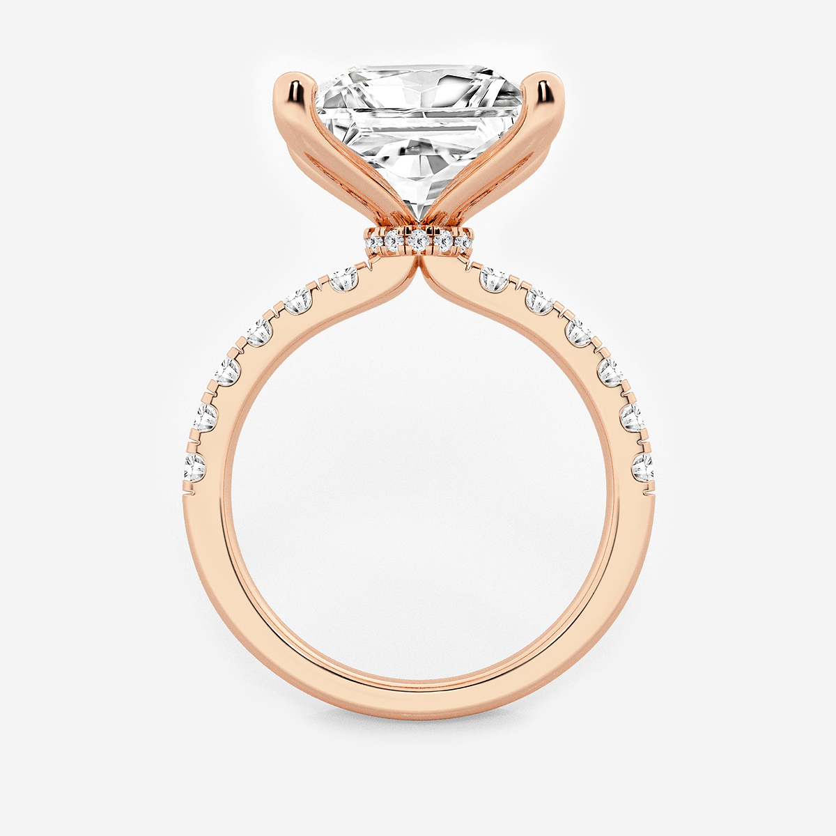 Additional Image 1 for  6 1/2 ctw Princess Lab Grown Diamond Hidden Halo Engagement Ring