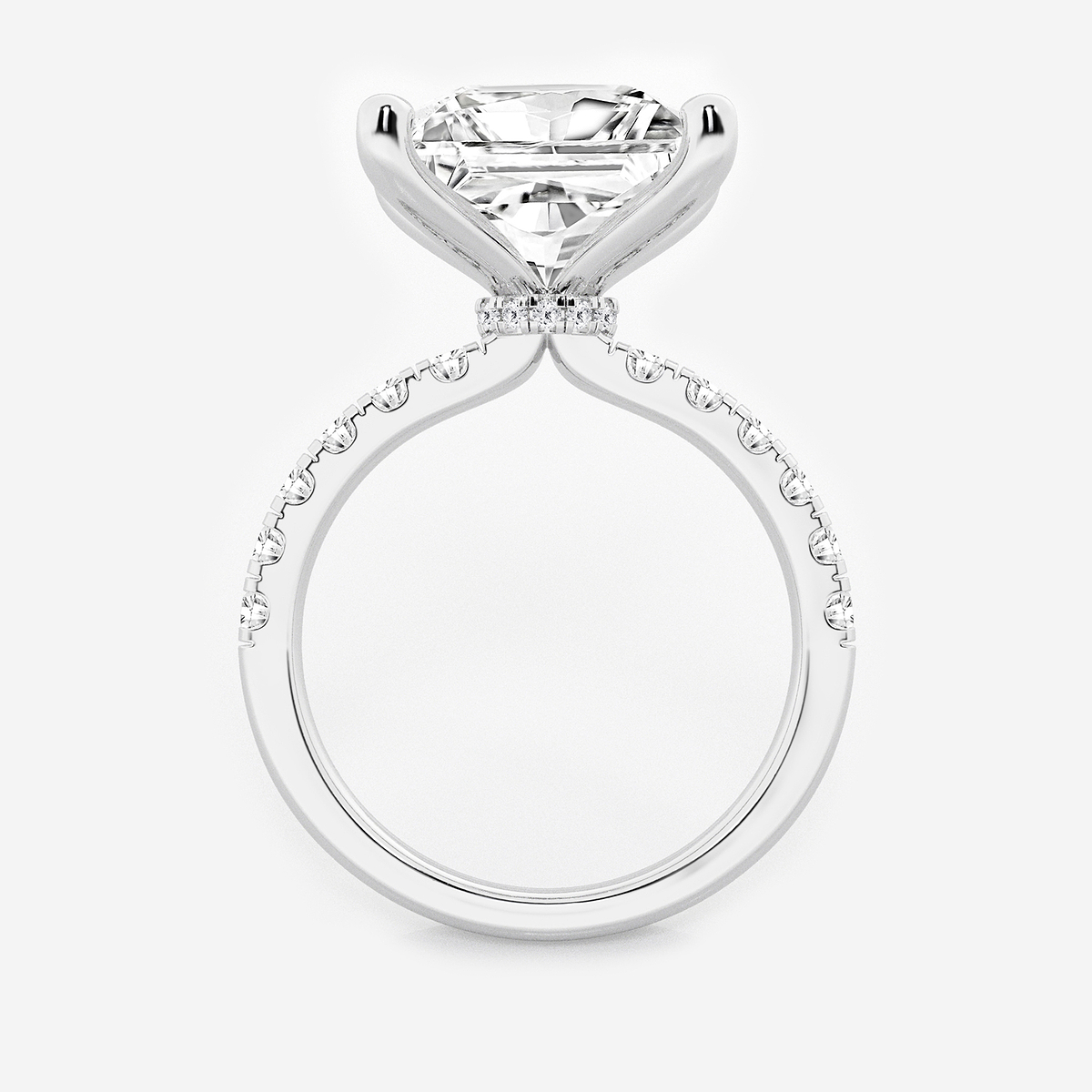Additional Image 1 for  6 1/2 ctw Princess Lab Grown Diamond Hidden Halo Engagement Ring