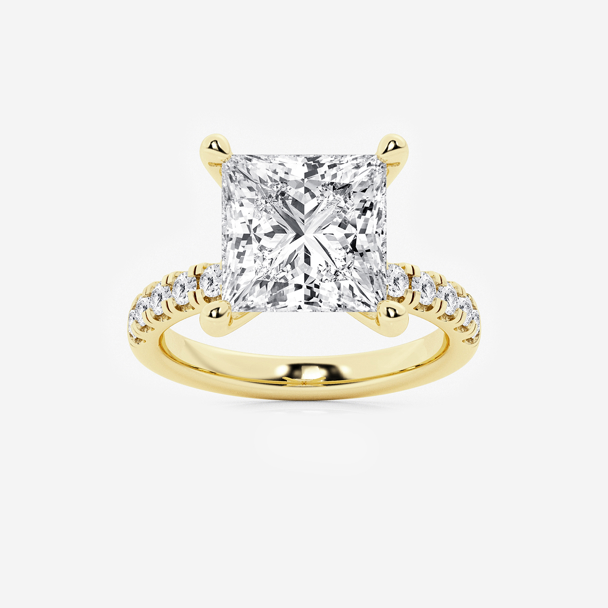 6 1/2 ctw Princess Lab Grown Diamond Hidden Halo Engagement Ring