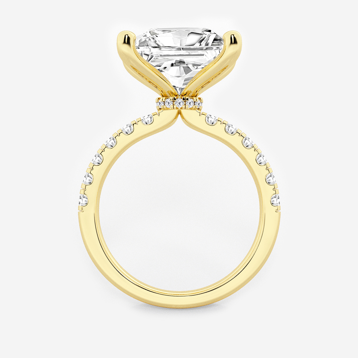 Additional Image 1 for  6 1/2 ctw Princess Lab Grown Diamond Hidden Halo Engagement Ring