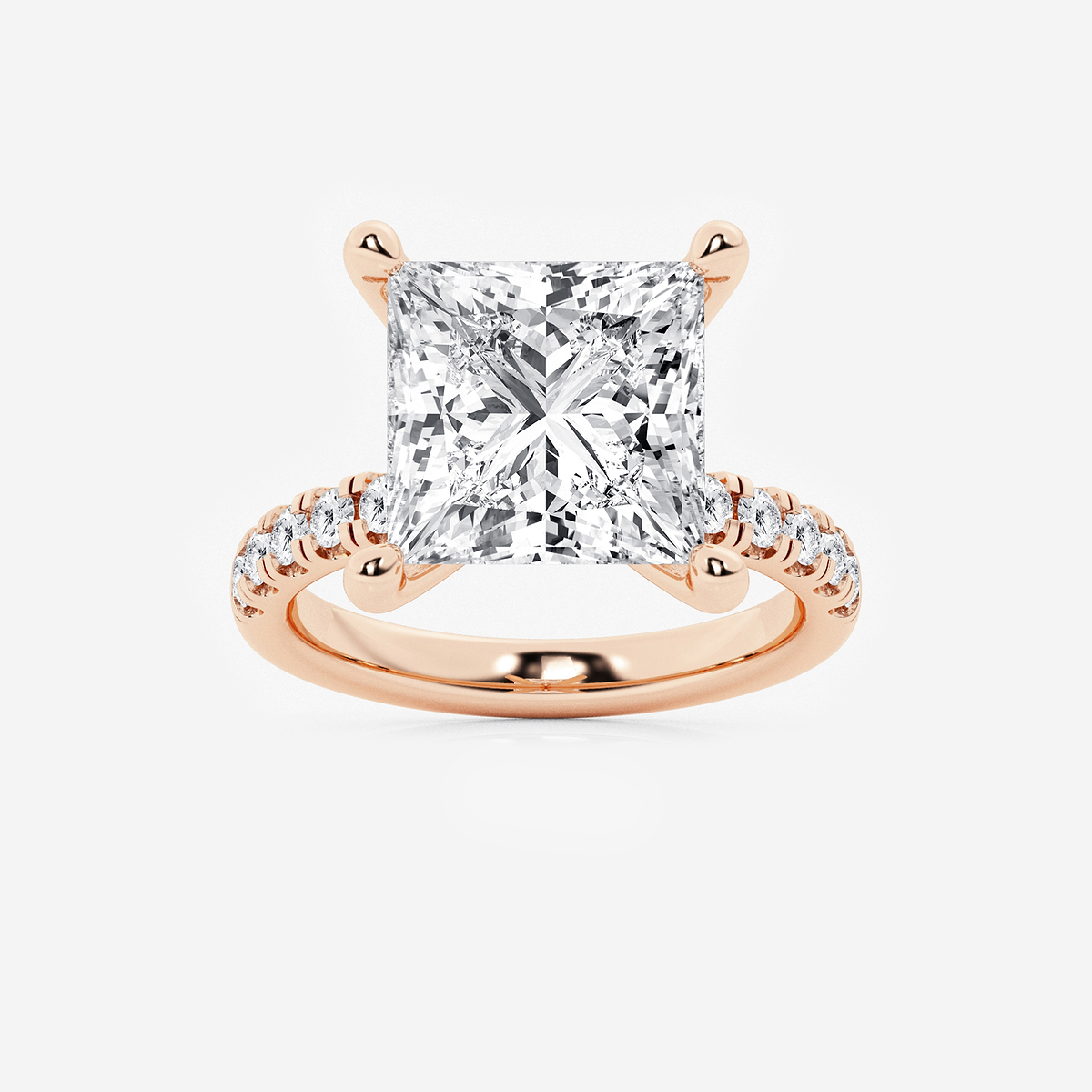 8 1/2 ctw Princess Lab Grown Diamond Hidden Halo Engagement Ring