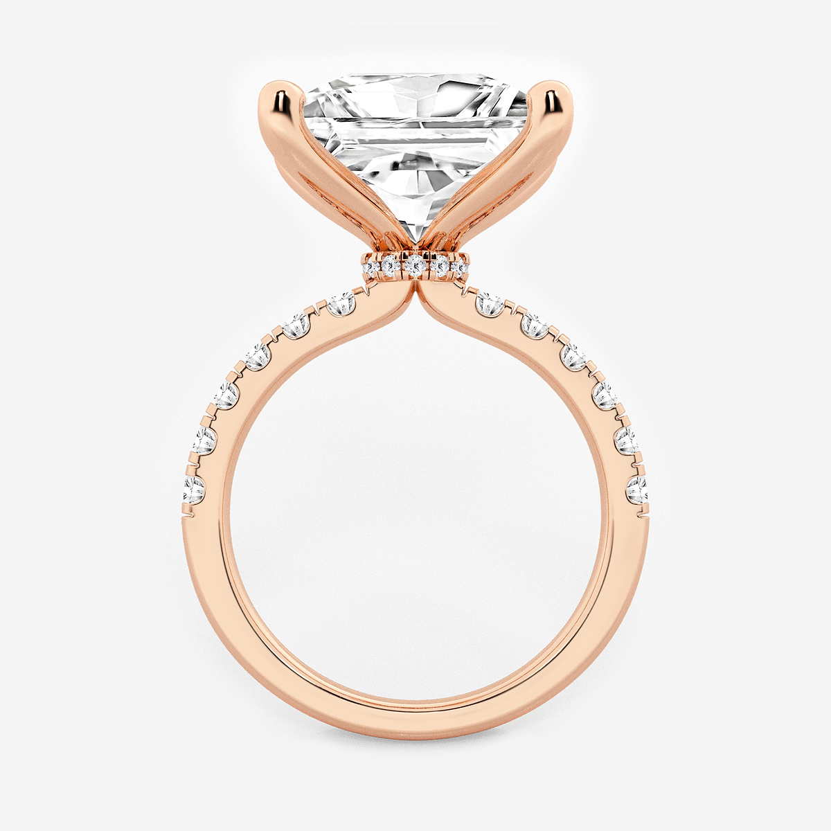 Additional Image 1 for  8 1/2 ctw Princess Lab Grown Diamond Hidden Halo Engagement Ring