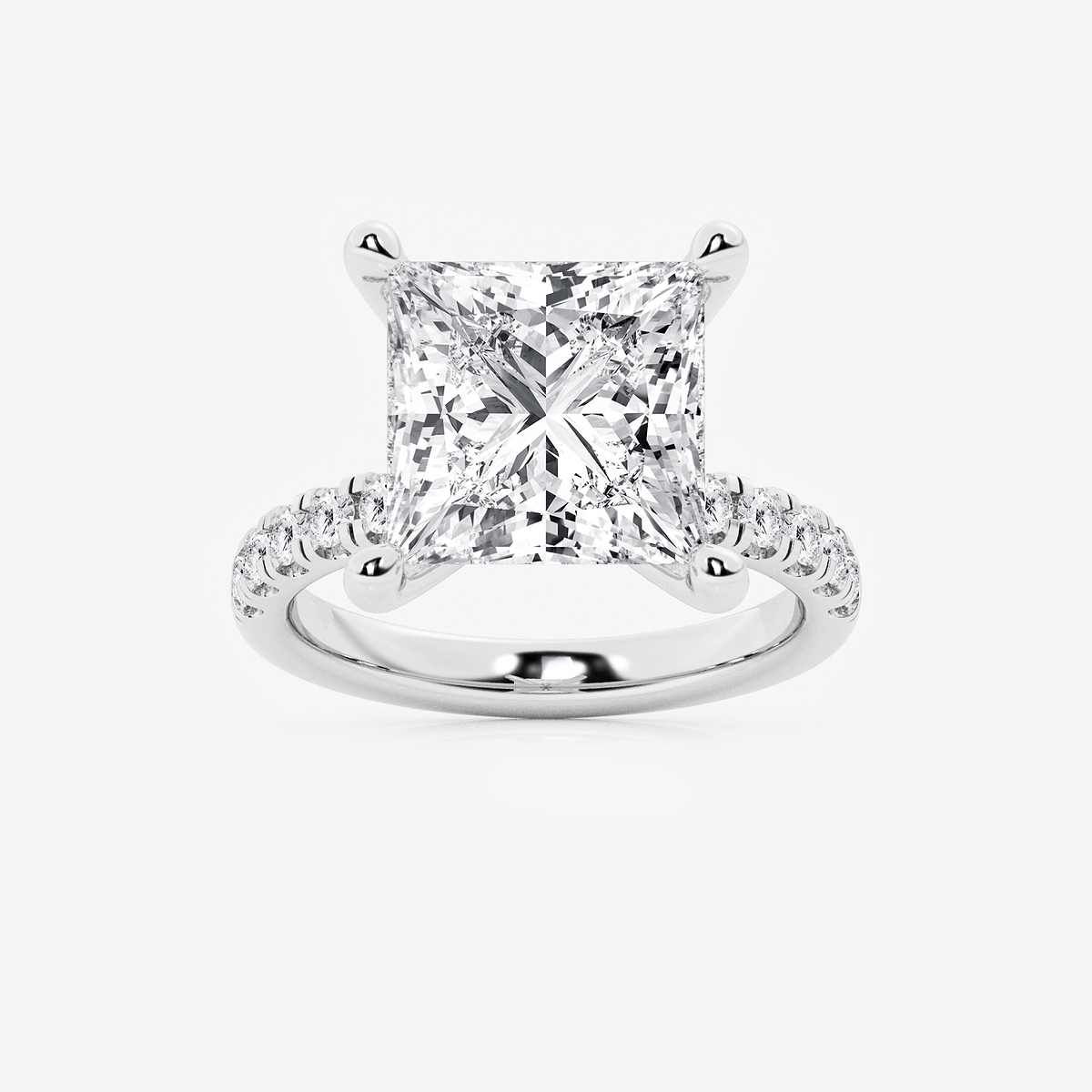 8 1/2 ctw Princess Lab Grown Diamond Hidden Halo Engagement Ring