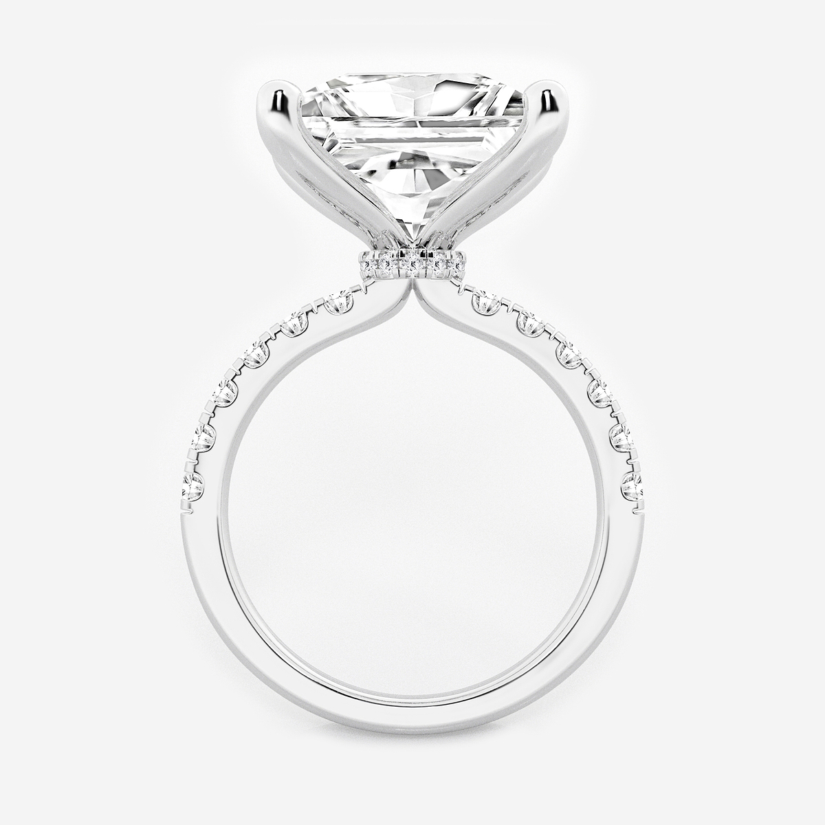 Additional Image 1 for  8 1/2 ctw Princess Lab Grown Diamond Hidden Halo Engagement Ring