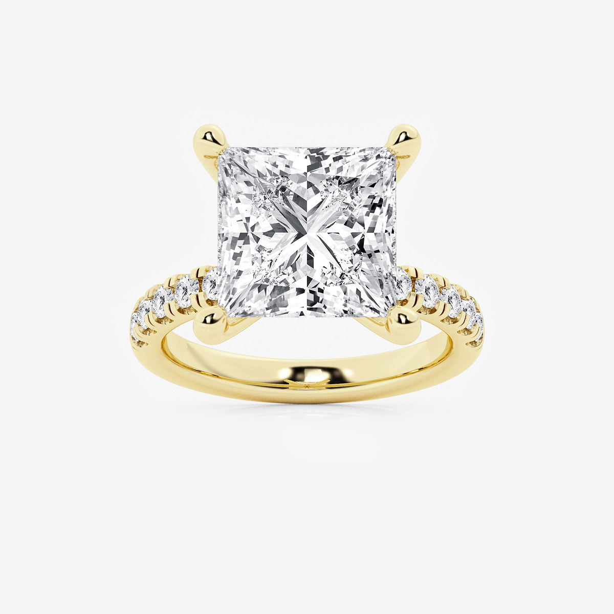 8 1/2 ctw Princess Lab Grown Diamond Hidden Halo Engagement Ring