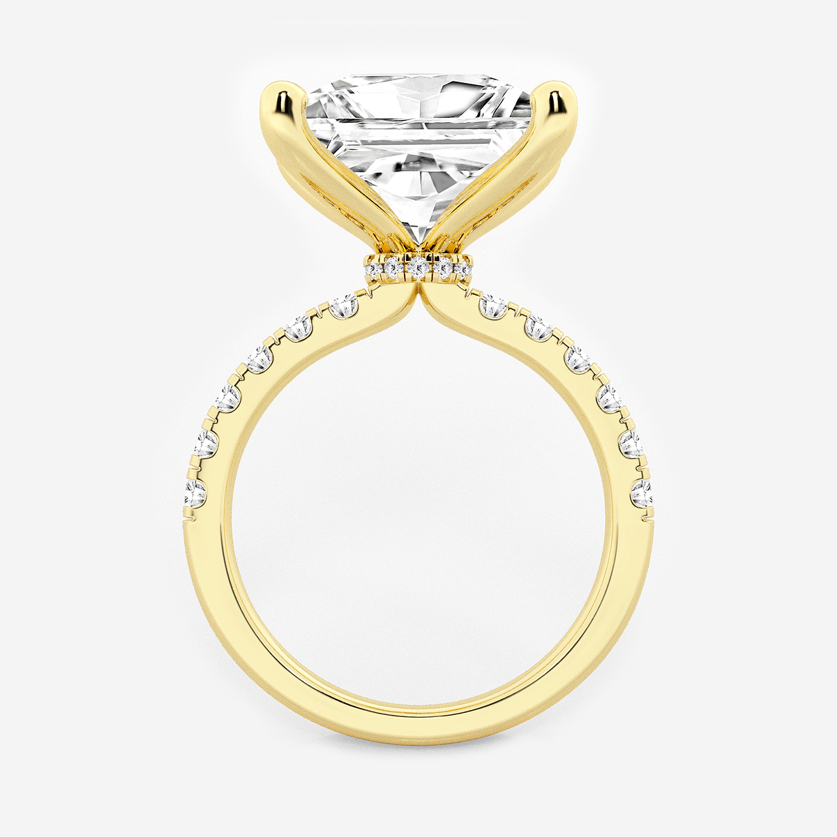 Additional Image 1 for  8 1/2 ctw Princess Lab Grown Diamond Hidden Halo Engagement Ring