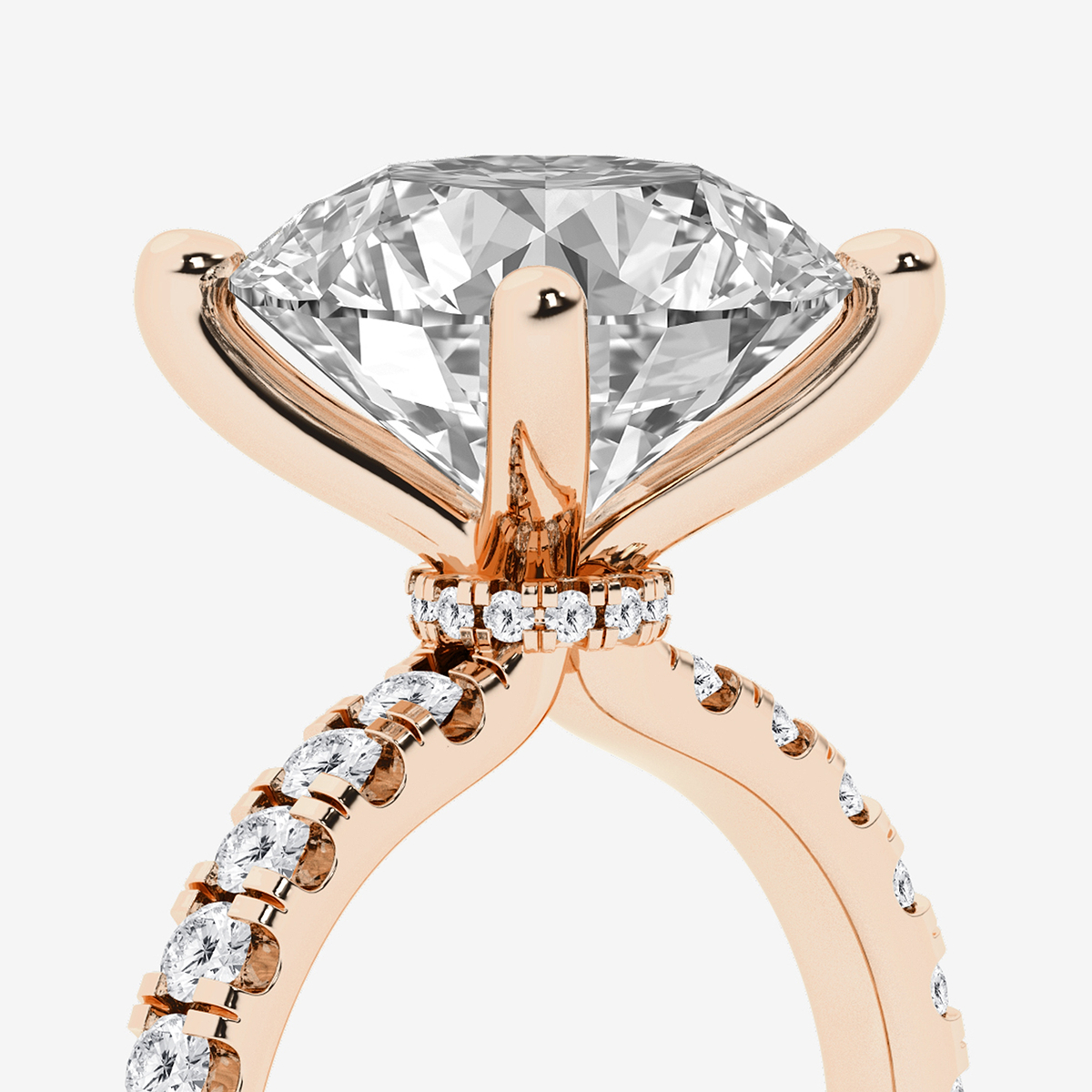 Additional Image 2 for  6 1/2 ctw Round Lab Grown Diamond Hidden Halo Engagement Ring
