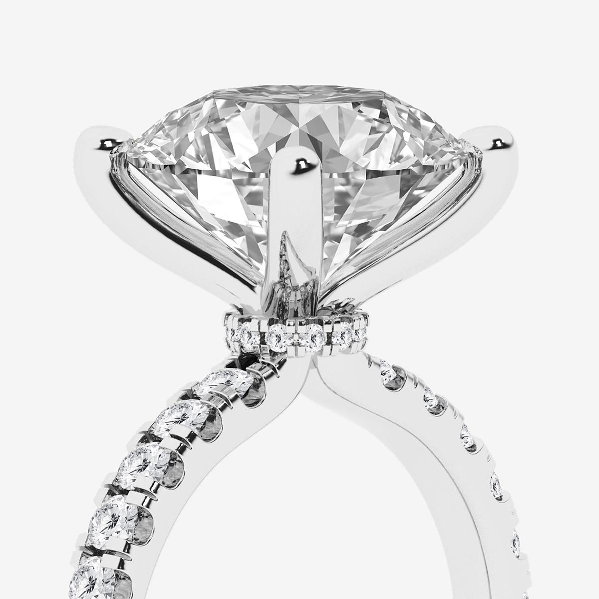 Additional Image 2 for  6 1/2 ctw Round Lab Grown Diamond Hidden Halo Engagement Ring