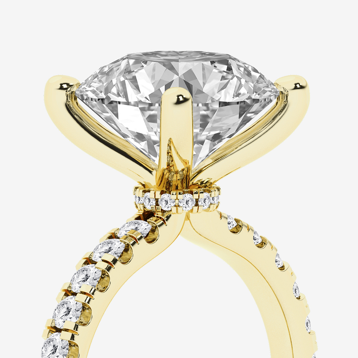 Additional Image 2 for  6 1/2 ctw Round Lab Grown Diamond Hidden Halo Engagement Ring