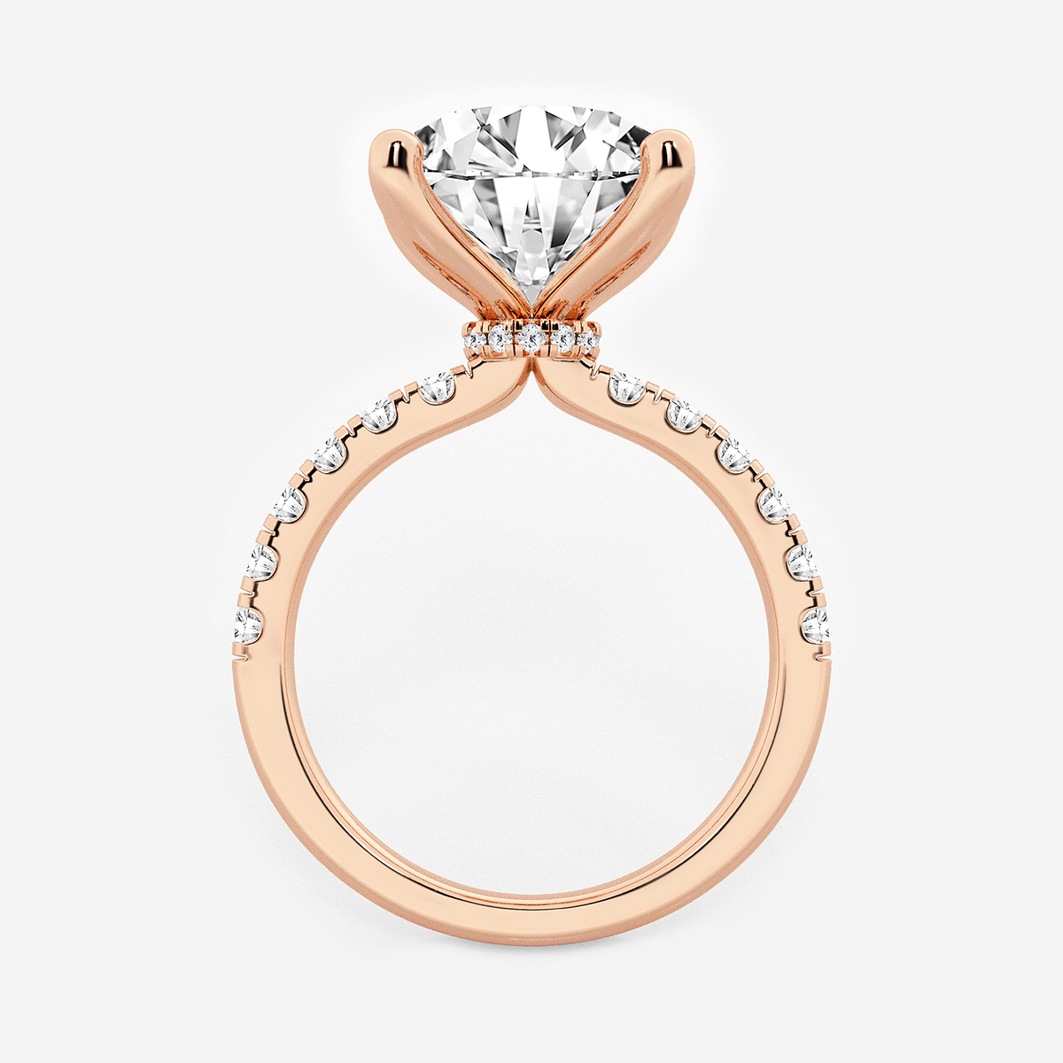 Additional Image 1 for  6 1/2 ctw Round Lab Grown Diamond Hidden Halo Engagement Ring