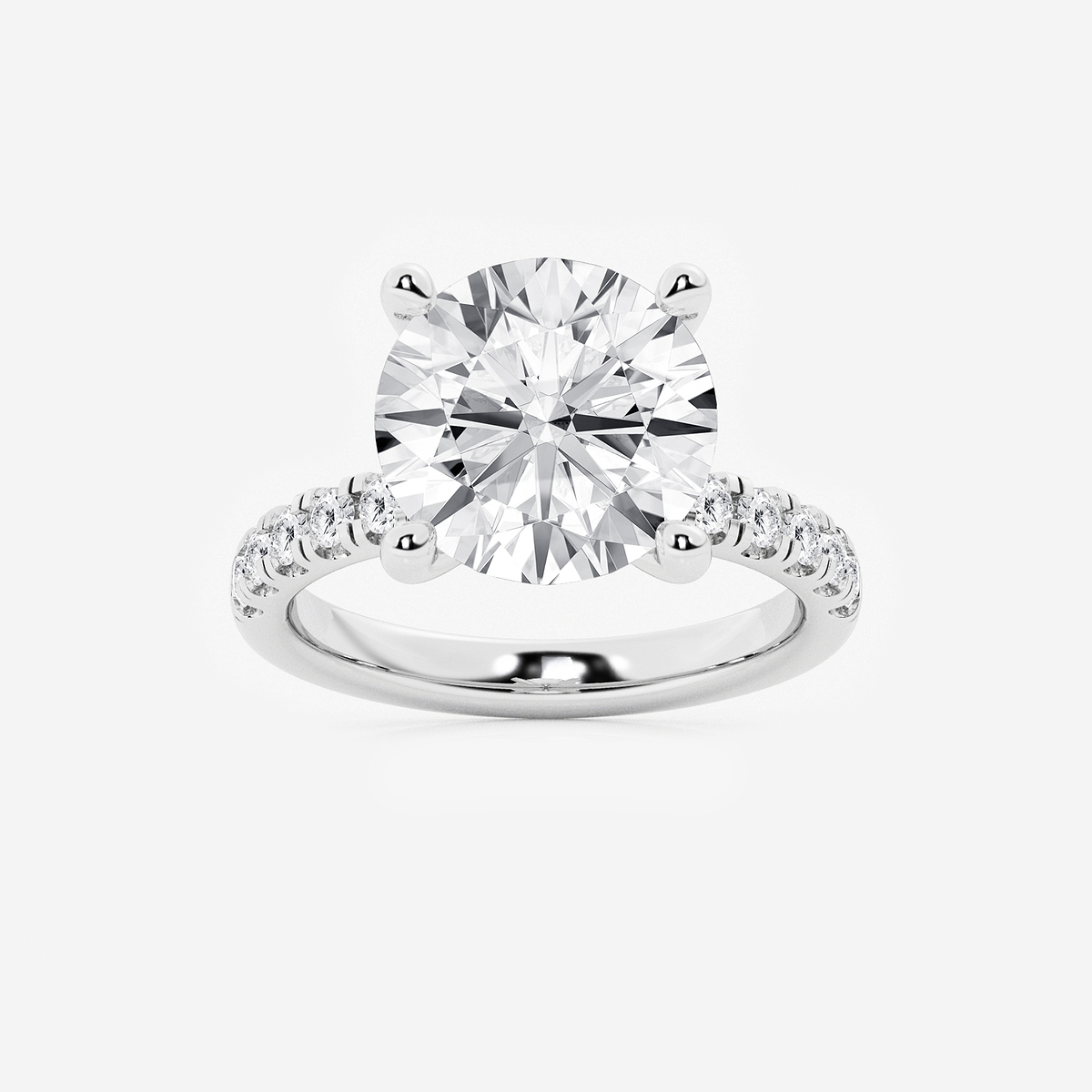 6 1/2 ctw Round Lab Grown Diamond Hidden Halo Engagement Ring