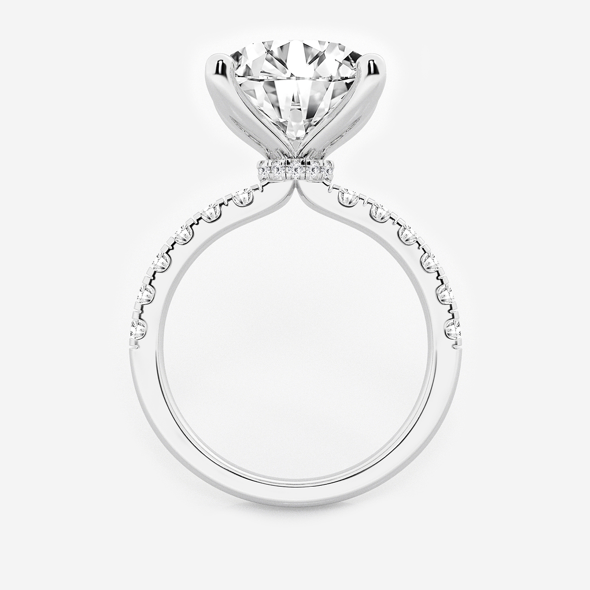 Additional Image 1 for  6 1/2 ctw Round Lab Grown Diamond Hidden Halo Engagement Ring