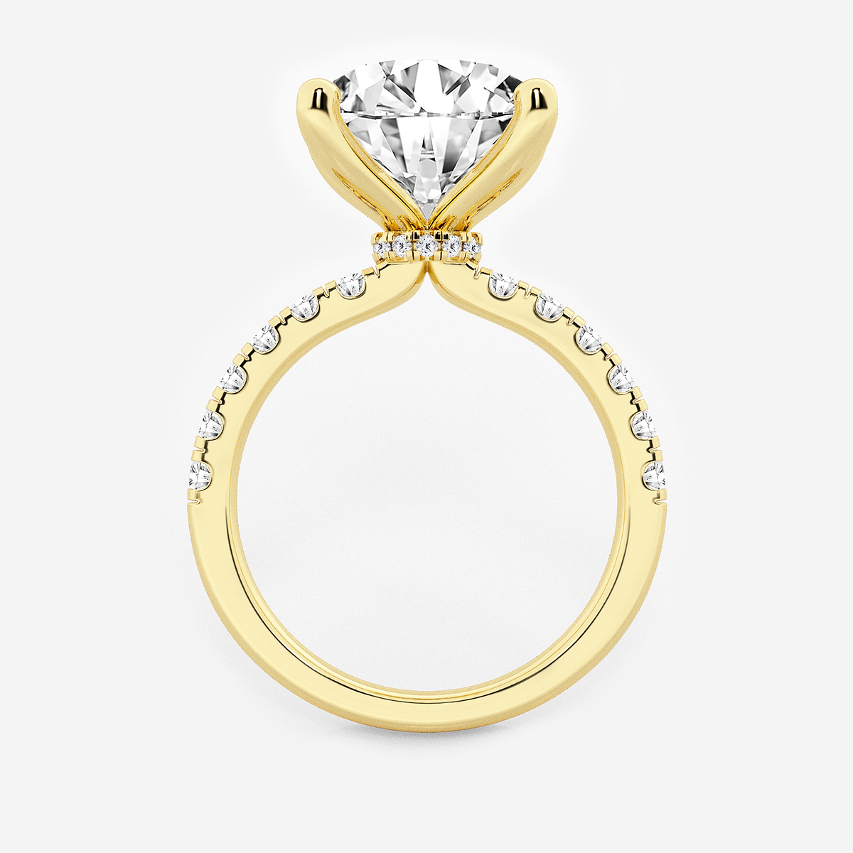 Additional Image 1 for  6 1/2 ctw Round Lab Grown Diamond Hidden Halo Engagement Ring