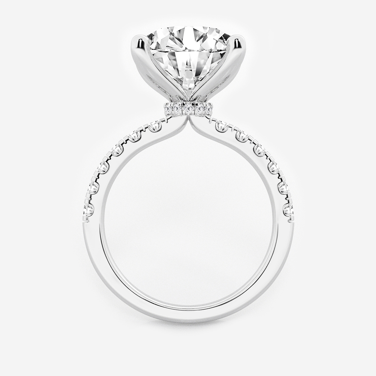 Additional Image 1 for  6 1/2 ctw Round Lab Grown Diamond Hidden Halo Engagement Ring