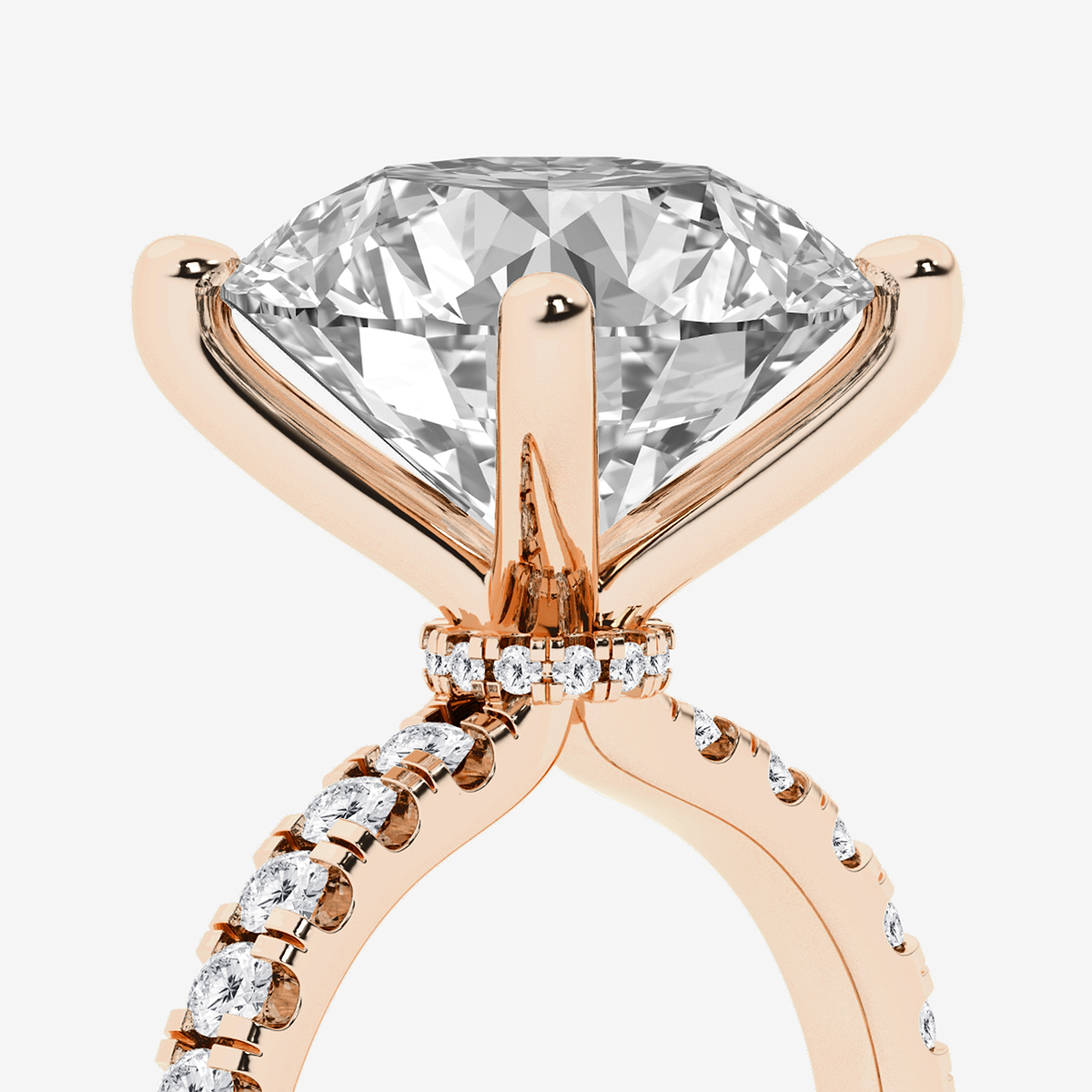 Additional Image 2 for  8 1/2 ctw Round Lab Grown Diamond Hidden Halo Engagement Ring