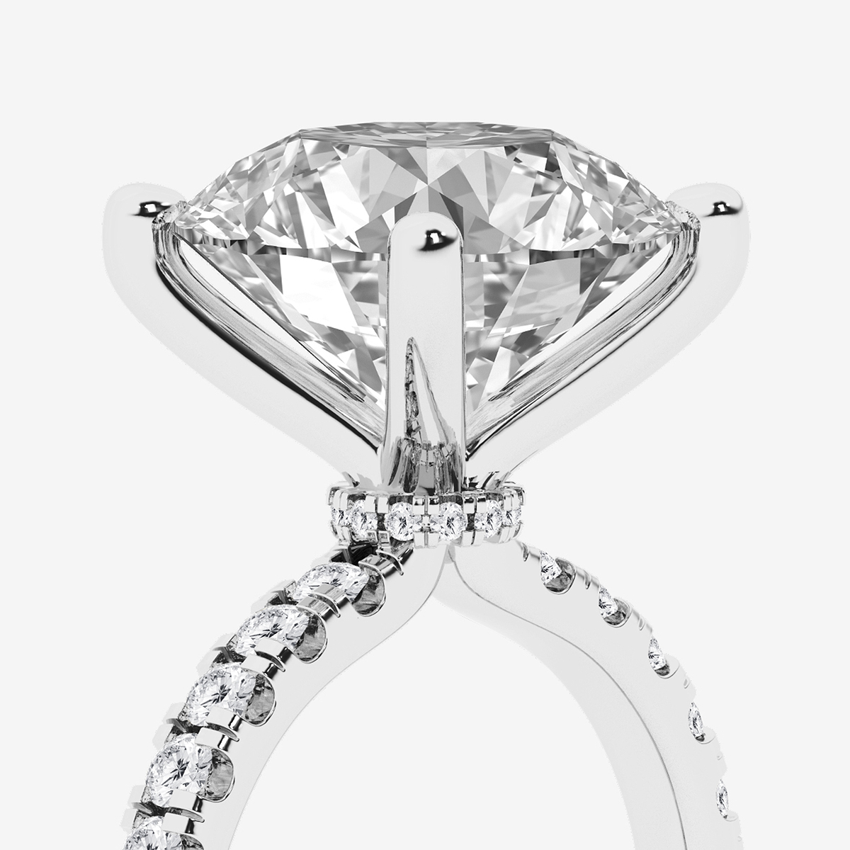 Additional Image 2 for  8 1/2 ctw Round Lab Grown Diamond Hidden Halo Engagement Ring
