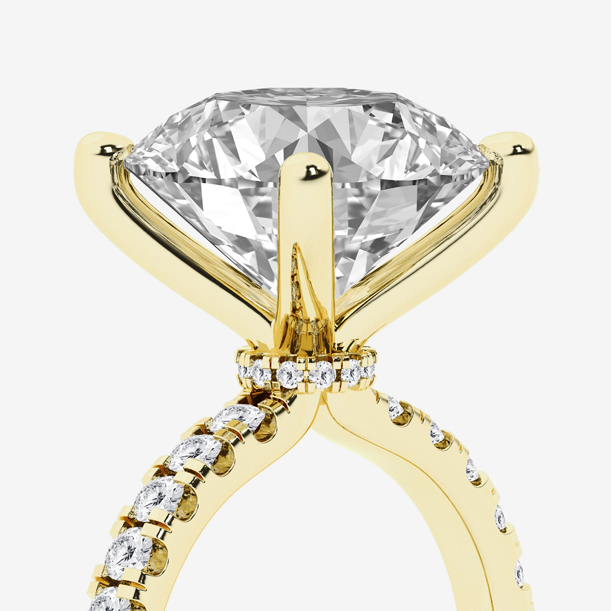 Additional Image 2 for  8 1/2 ctw Round Lab Grown Diamond Hidden Halo Engagement Ring