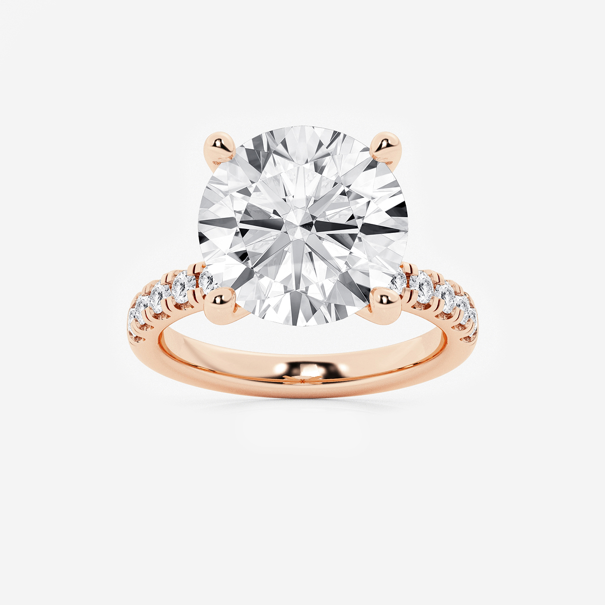 8 1/2 ctw Round Lab Grown Diamond Hidden Halo Engagement Ring