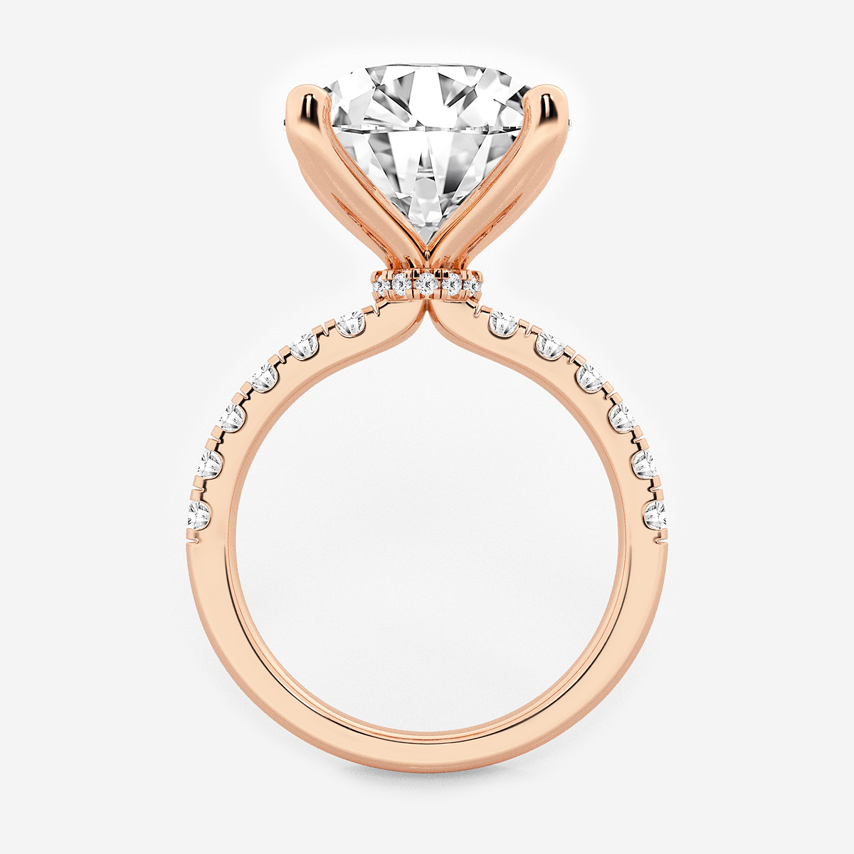 Additional Image 1 for  8 1/2 ctw Round Lab Grown Diamond Hidden Halo Engagement Ring
