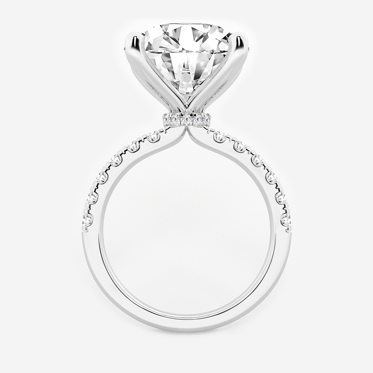 Additional Image 1 for  8 1/2 ctw Round Lab Grown Diamond Hidden Halo Engagement Ring