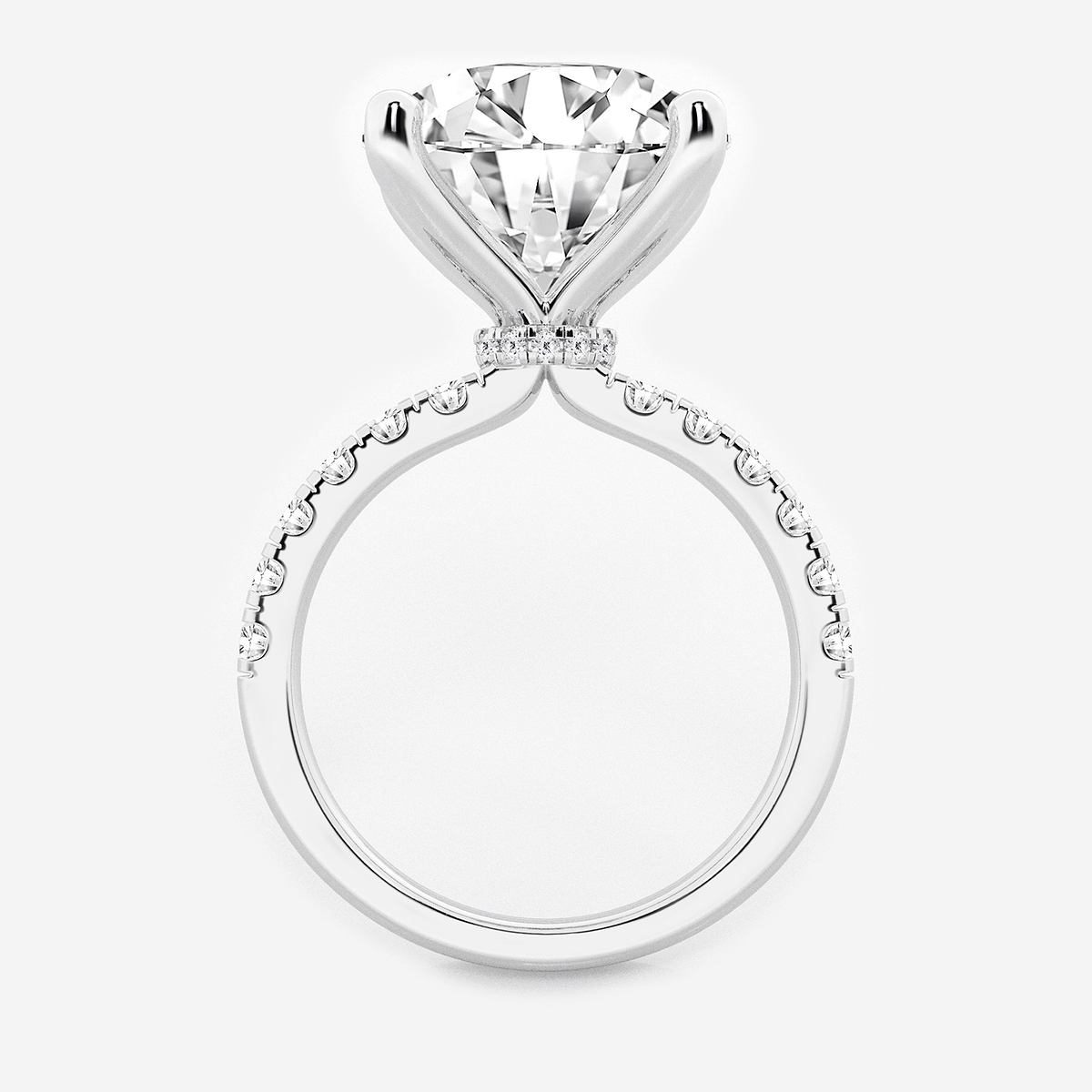 Additional Image 1 for  8 1/2 ctw Round Lab Grown Diamond Hidden Halo Engagement Ring