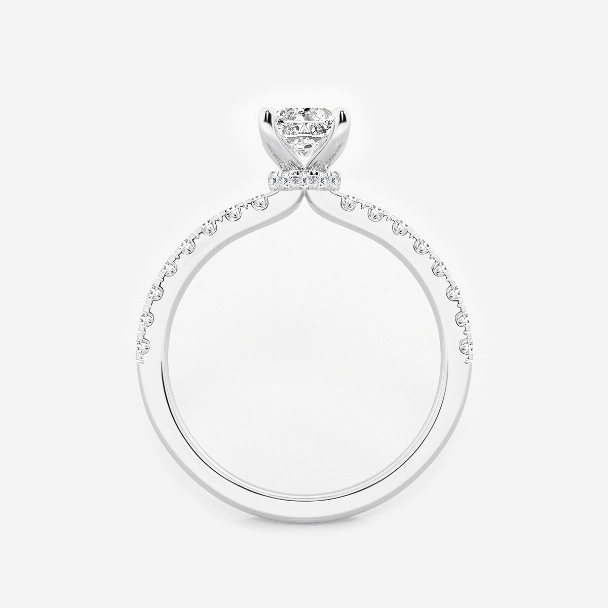 Additional Image 1 for  1 ctw Radiant Lab Grown Diamond Hidden Halo Engagement Ring
