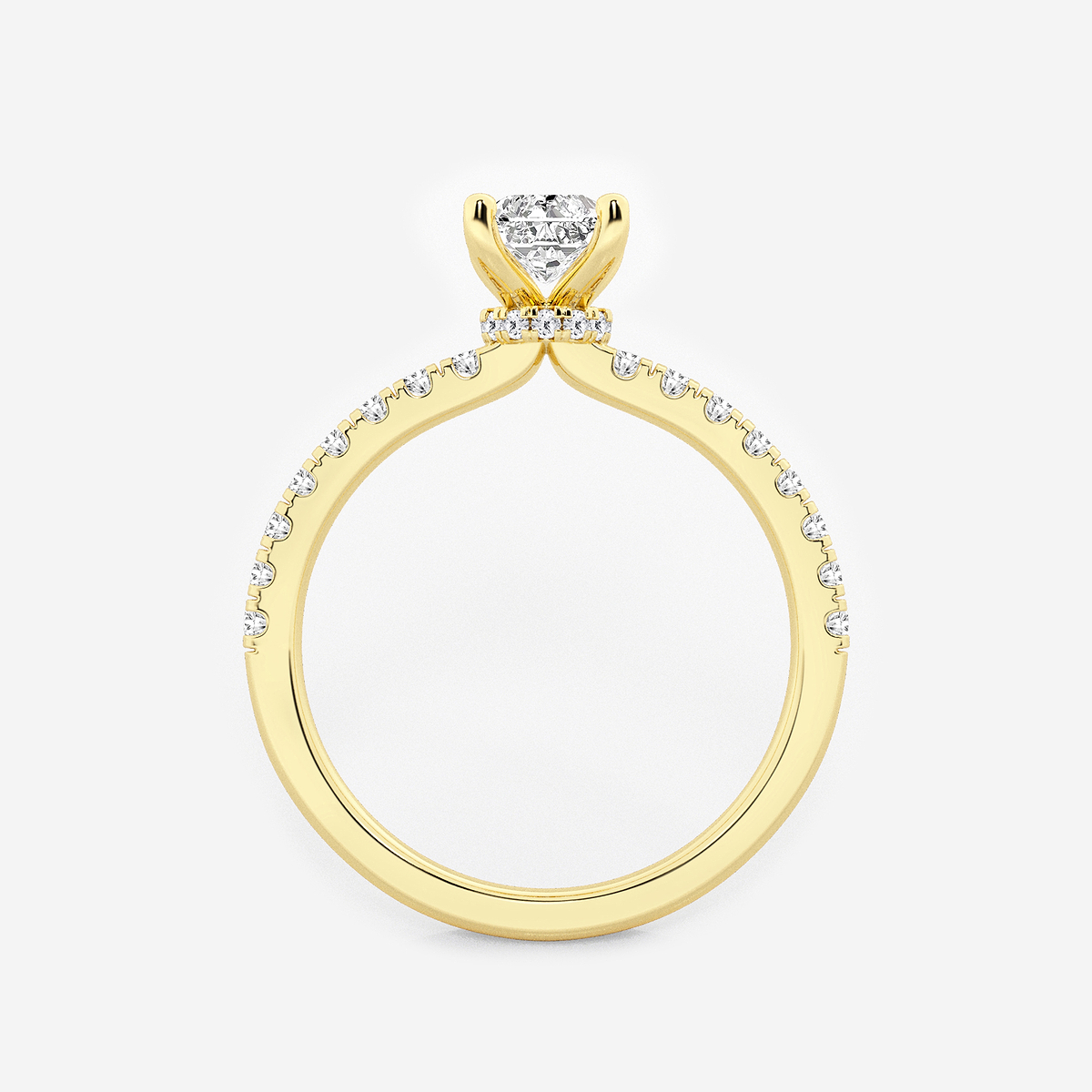 Additional Image 1 for  1 ctw Radiant Lab Grown Diamond Hidden Halo Engagement Ring