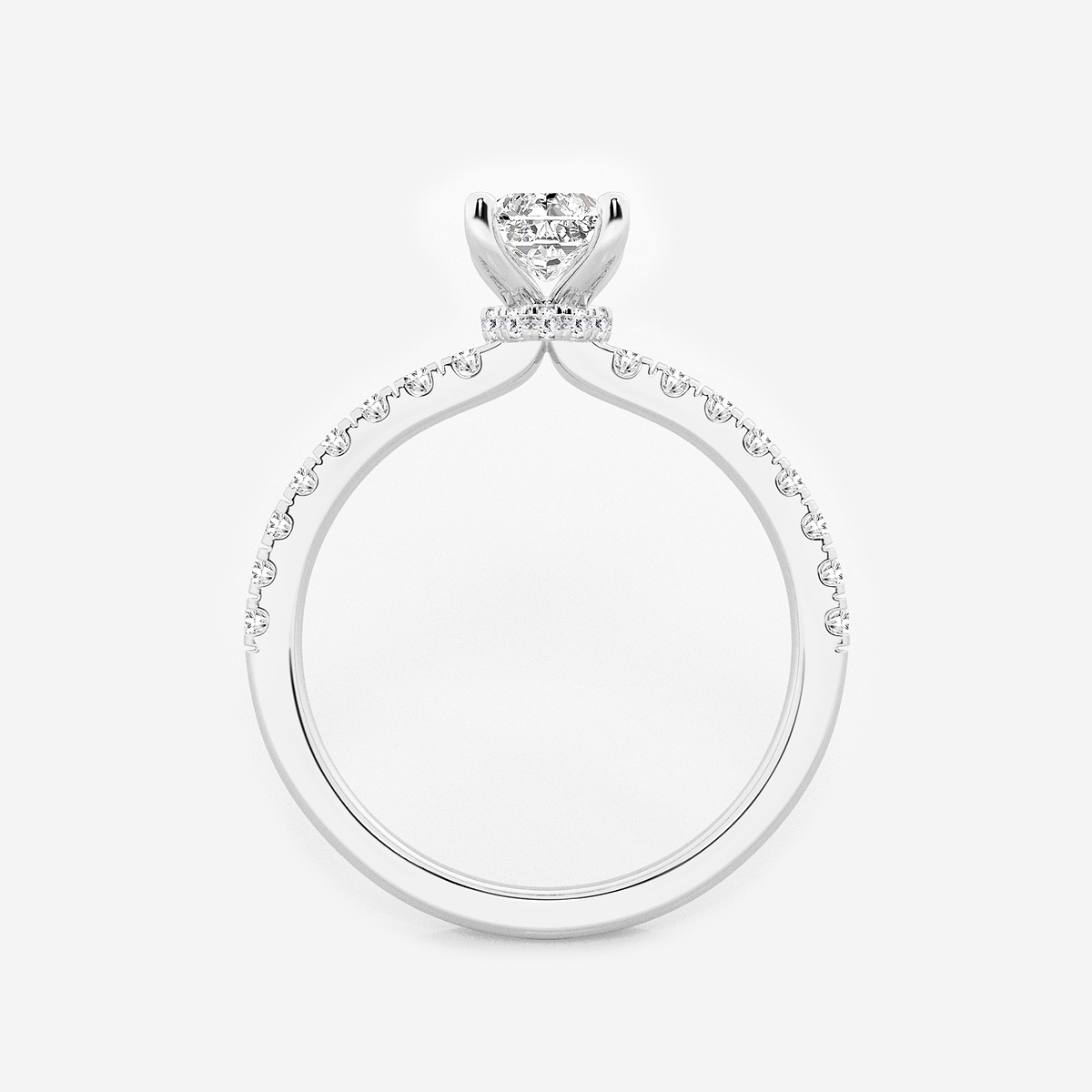 Additional Image 1 for  1 ctw Radiant Lab Grown Diamond Hidden Halo Engagement Ring