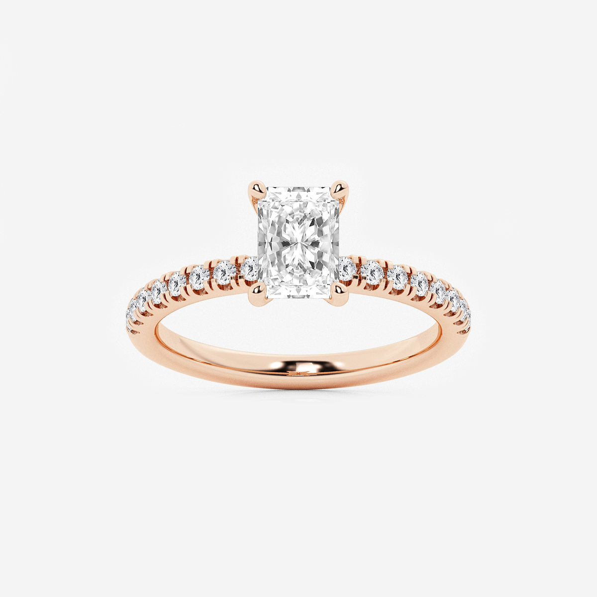 1 1/3 ctw Radiant Lab Grown Diamond Hidden Halo Engagement Ring