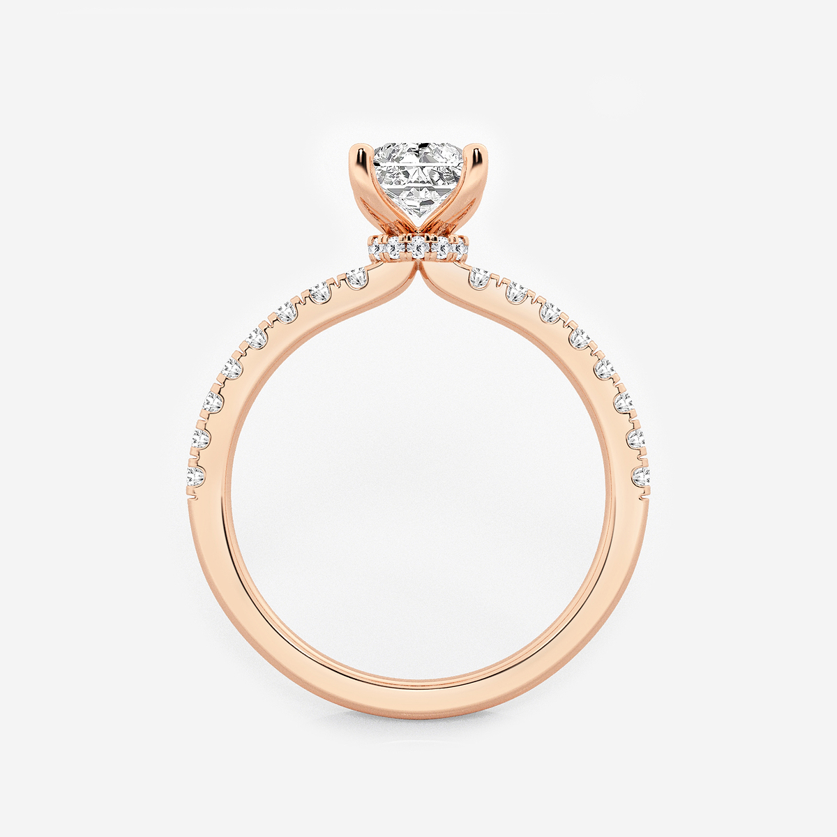 Additional Image 1 for  1 1/3 ctw Radiant Lab Grown Diamond Hidden Halo Engagement Ring
