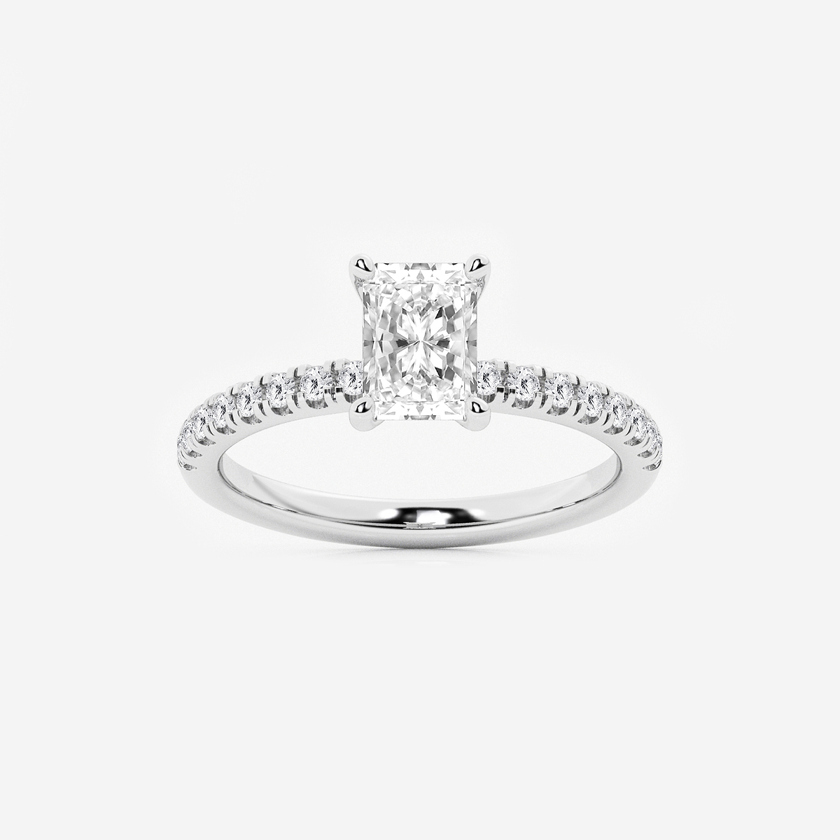 1 1/3 ctw Radiant Lab Grown Diamond Hidden Halo Engagement Ring