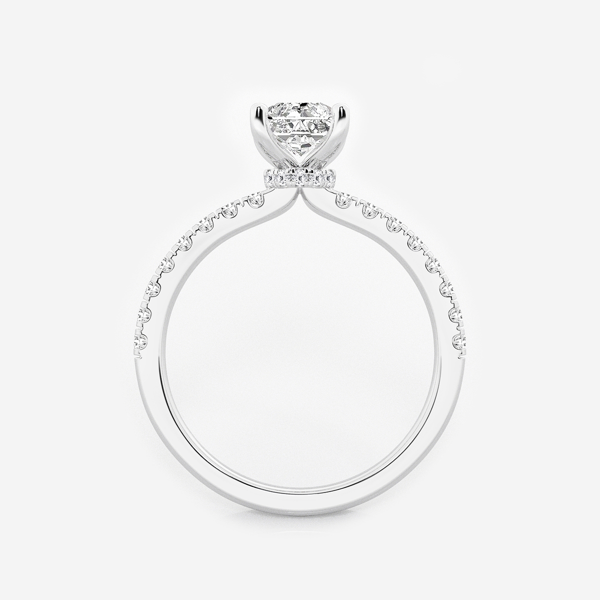Additional Image 1 for  1 1/3 ctw Radiant Lab Grown Diamond Hidden Halo Engagement Ring