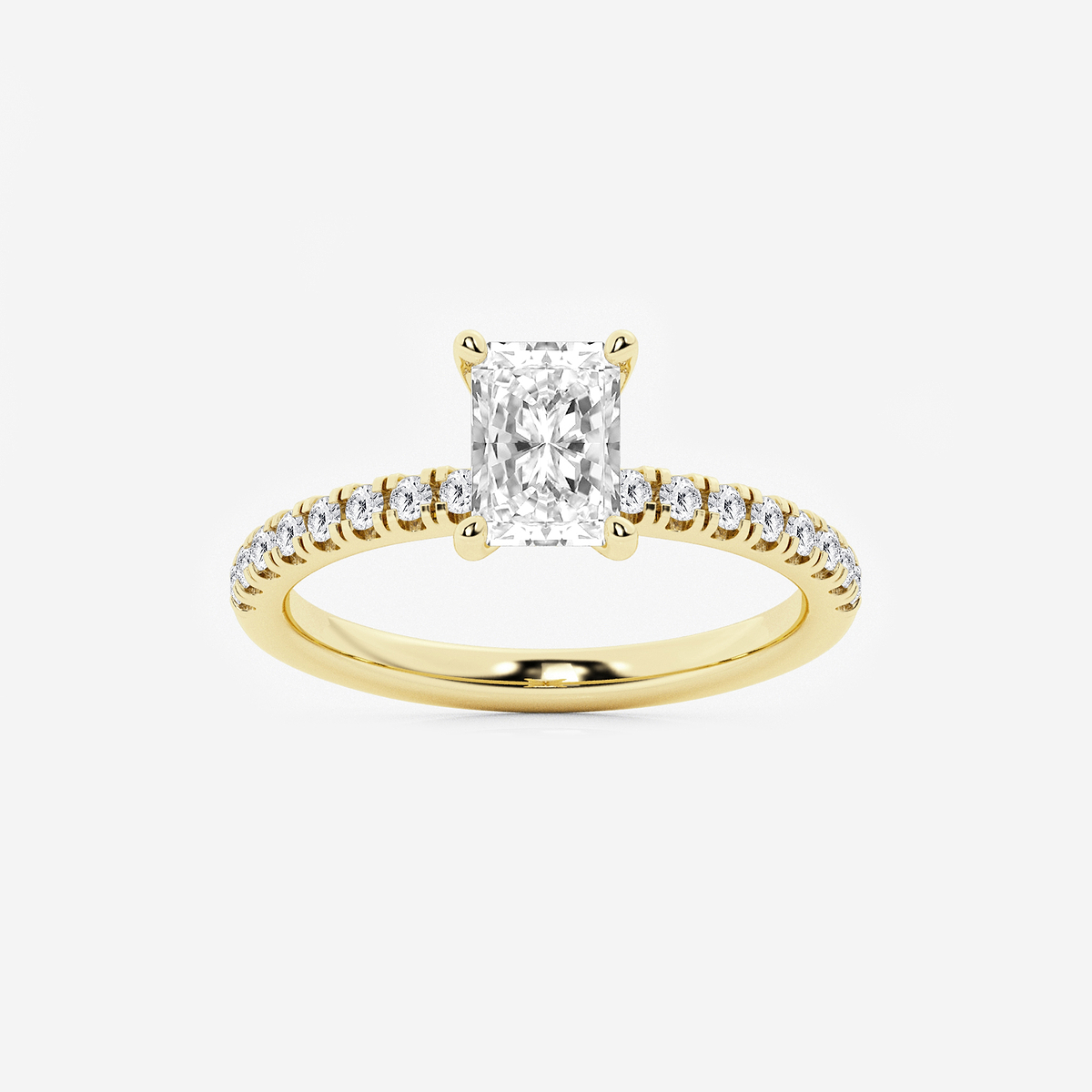 1 1/3 ctw Radiant Lab Grown Diamond Hidden Halo Engagement Ring